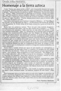 Homenaje a la tierra azteca  [artículo] Pedro Mardones Barrientos.