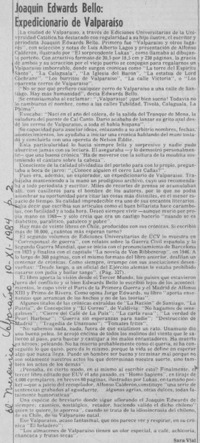 Joaquín Edwards Bello, expedicionario de Valparaíso