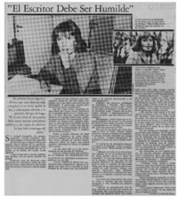 "El escritor debe ser humilde"