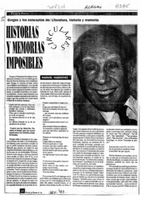 Historias y memorias imposibles  [artículo] Manuel Mardones.