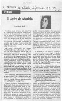 El cofre de sándalo  [artículo] Sara Vial.