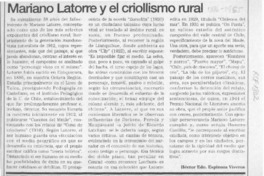 Mariano Latorre y el criollismo rural  [artículo] Héctor Edo. Espinoza Viveros.