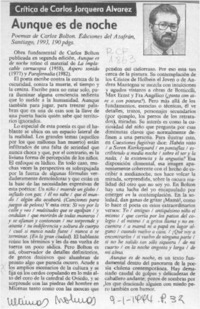 Aunque es de noche  [artículo] Carlos Jorquera Alvarez.