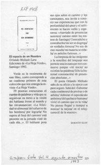 El espacio de un hombre  [artículo] Horacio Eloy.