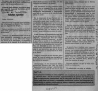 Felicitan a poetisa  [artículo].