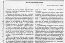 Palabras sucesivas  [artículo] Juan José Irarrázabal Yáñez.