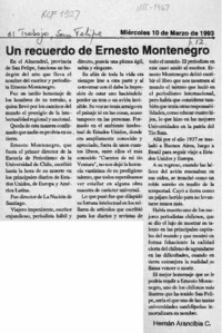 Un recuerdo de Ernesto Montenegro  [artículo] Hernán Arancibia C.