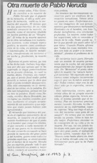 Otra muerte de Pablo Neruda  [artículo] S.
