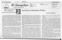 Los tres se llamaban Pablo  [artículo] Héctor Cuevas Miranda.