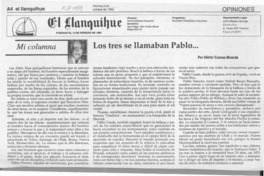 Los tres se llamaban Pablo  [artículo] Héctor Cuevas Miranda.