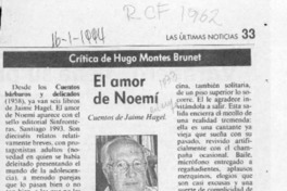 El amor de Noemí  [artículo] Hugo Montes Brunet.