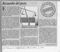 Recuerdos del poeta  [artículo] María Ester Saldivia Jara.