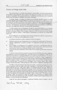 Visiones de Ortega desde Chile  [artículo] Roberto Escobar Budge.
