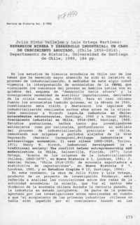 Expansión minera y desarrollo industrial, un caso de crecimiento asociado  [artículo] Leonardo Mazzei de Grazia.