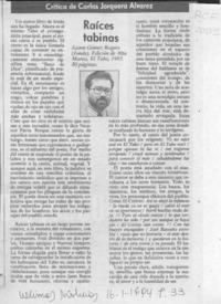 Raíces tabinas  [artículo] Carlos Jorquera Alvarez.