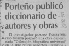 Porteño publicó diccionario de autores y obras  [artículo].