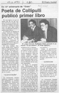 Poeta de Collipulli publicó primer libro  [artículo].