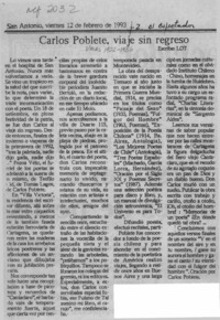 Carlos Poblete, viaje sin regreso  [artículo] Lot.
