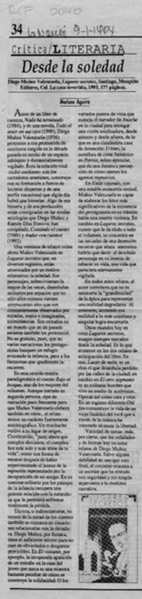 Desde la soledad  [artículo] Mariano Aguirre.