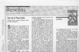 Soy de la plaza Italia  [artículo] Luis Vargas Saavedra.