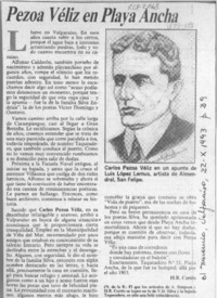 Pezoa Véliz en Playa Ancha  [artículo] H. R. Cortés.