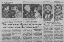 "Sorprende que alguien se entregue con pasión a escribir para niños"  [artículo].