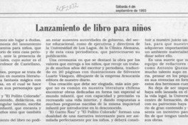 Lanzamiento de libro para niños  [artículo].