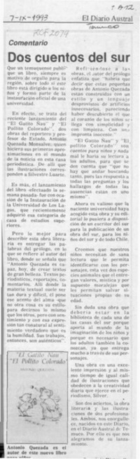 Dos cuentos del sur  [artículo] Caupolicán Márquez V.