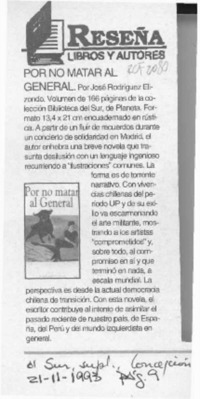 Por no matar al general  [artículo].