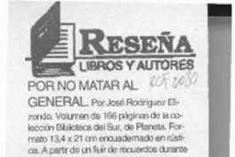 Por no matar al general  [artículo].