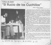 "El Rucio de los cuchillos"  [artículo] Hugo Cortez Zúñiga.