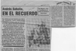 Andrés Sabella en el recuerdo  [artículo] Miguel A. Díaz.