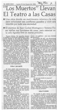 "Los muertos" llevan el teatro a las casas  [artículo] C. H. R.