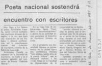 Poeta nacional sostendrá encuentro con escritores