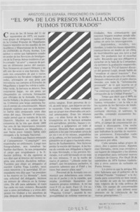 "El 99% de los presos magallánicos fuimos torturados"