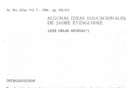 Algunas ideas educacionales de Jaime Eyzaguirre