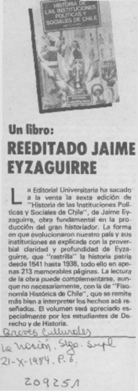 Reeditado Jaime Eyzaguirre