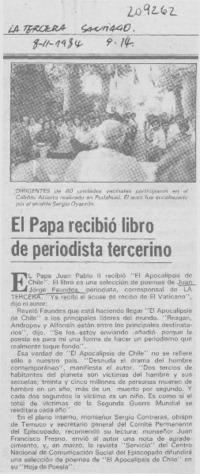 El Papa recibió libro de periodista tercerino