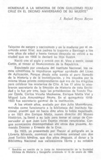 Homenaje a la memoria de don Guillermo Feliú Cruz en el décimo aniversario de su muerte