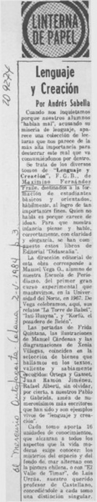 Lenguaje y creación