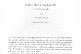 Sergio Fernández Larraín, genealogista