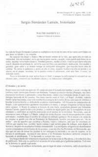 Sergio Fernández Larraín, historiador