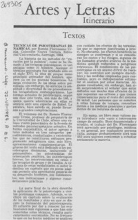 "Técnicas de psicoterapias dinámicas"