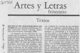 "Técnicas de psicoterapias dinámicas"