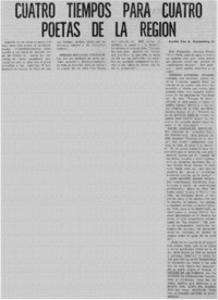 Cuatro tiempos para cuatro poetas de la región