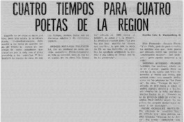 Cuatro tiempos para cuatro poetas de la región