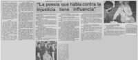 "La Poesía que habla contra la injusticia tiene influencia" : [entrevista]