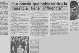 "La Poesía que habla contra la injusticia tiene influencia" : [entrevista]