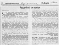 Recuerdo de un escritor