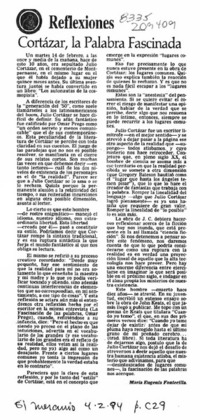 Cortázar, la palabra fascinada  [artículo] María Eugenia Fontecilla.